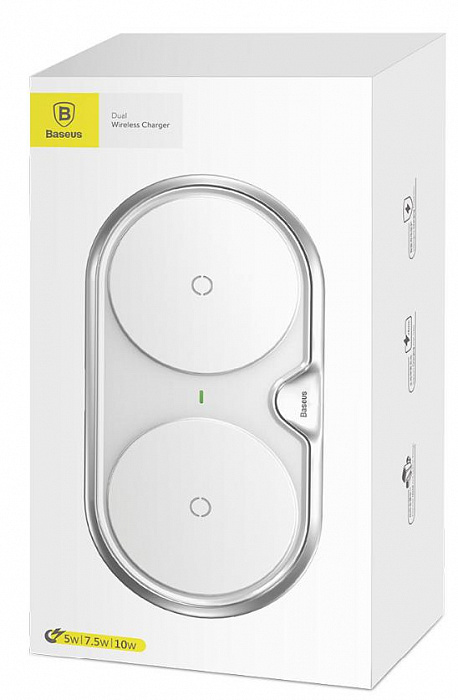 Беспроводное зарядное устройство Baseus Dual Wireless Charger (WXXHJ-A0S) на два устройства (Silver) купить в интернет-магазине icover