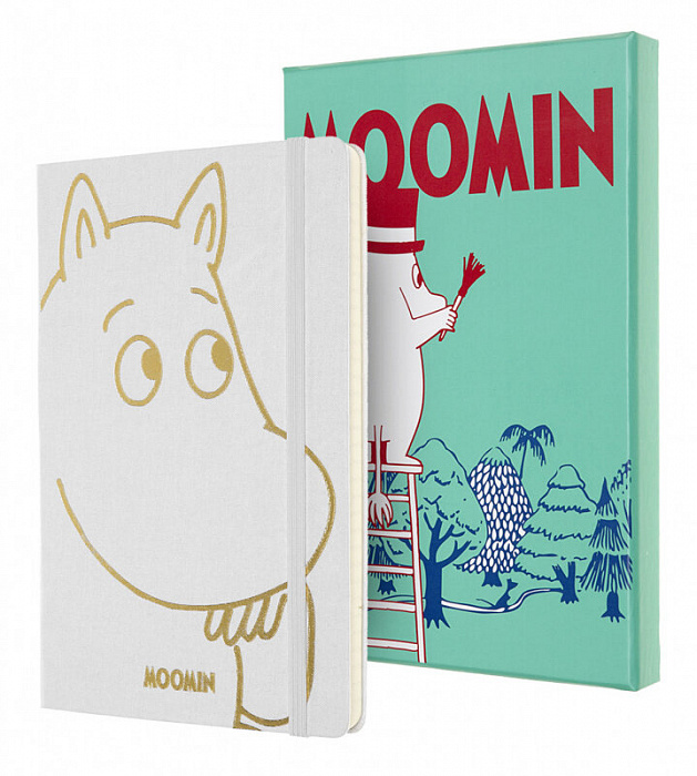 Блокнот Moleskine Moomin Limited Edition Large (LEMOOQP060CLT) в линейку (White/Green) купить в интернет-магазине icover