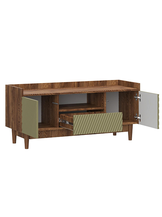 Тумба под ТВ Ridberg ОРИГАМИ 1Я 2Д (Каштан/Лайн Оливия) купить в интернет-магазине icover