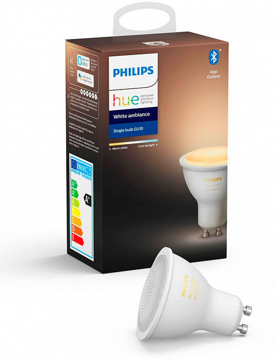 Умная светодиодная лампа Philips Hue White Ambiance Bluetooth GU10 (8718699628673) купить в интернет-магазине icover
