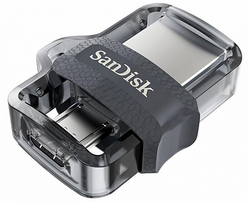 Флеш-накопитель SanDisk Ultra Dual (SDDD3-064G-G46) MicroUSB/USB 3.0 64Gb (Grey) купить в интернет-магазине icover