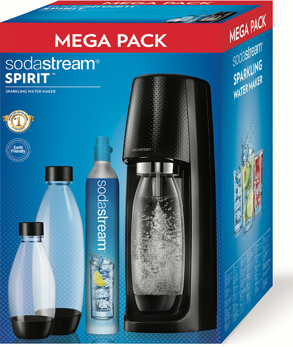 Набор для приготовления газированных напитков Sodastream Spirit Megapack (Black) купить в интернет-магазине icover