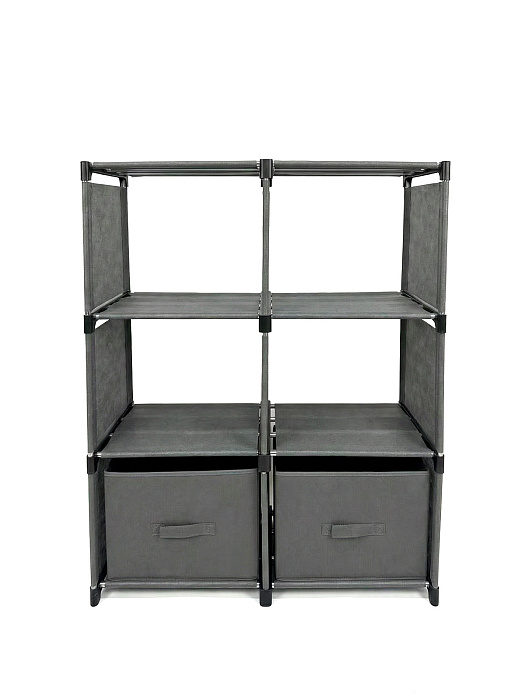 Стеллаж Ridberg 6 ячеек с коробками (Grey) купить в интернет-магазине icover