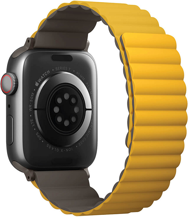 Ремешок Uniq Revix reversible Magnetic (45MM-REVMUSKAK) для Apple Watch 42/44/45 mm (Mustard/Khaki) купить в интернет-магазине icover