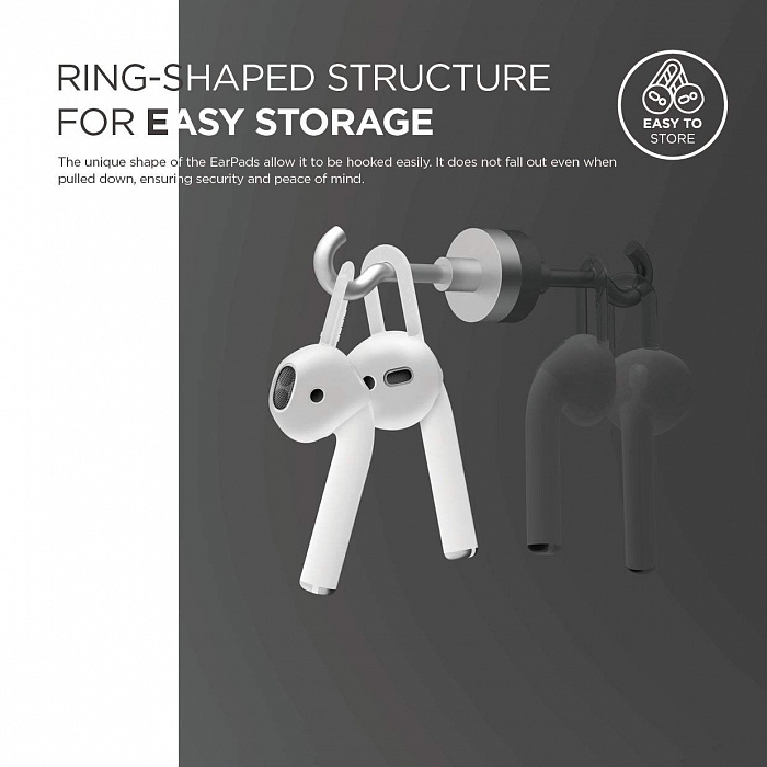 Держатель Elago Earhooks (EAP-PAD-LUBL) для наушников Apple AirPods (Nightglow Blue) купить в интернет-магазине icover