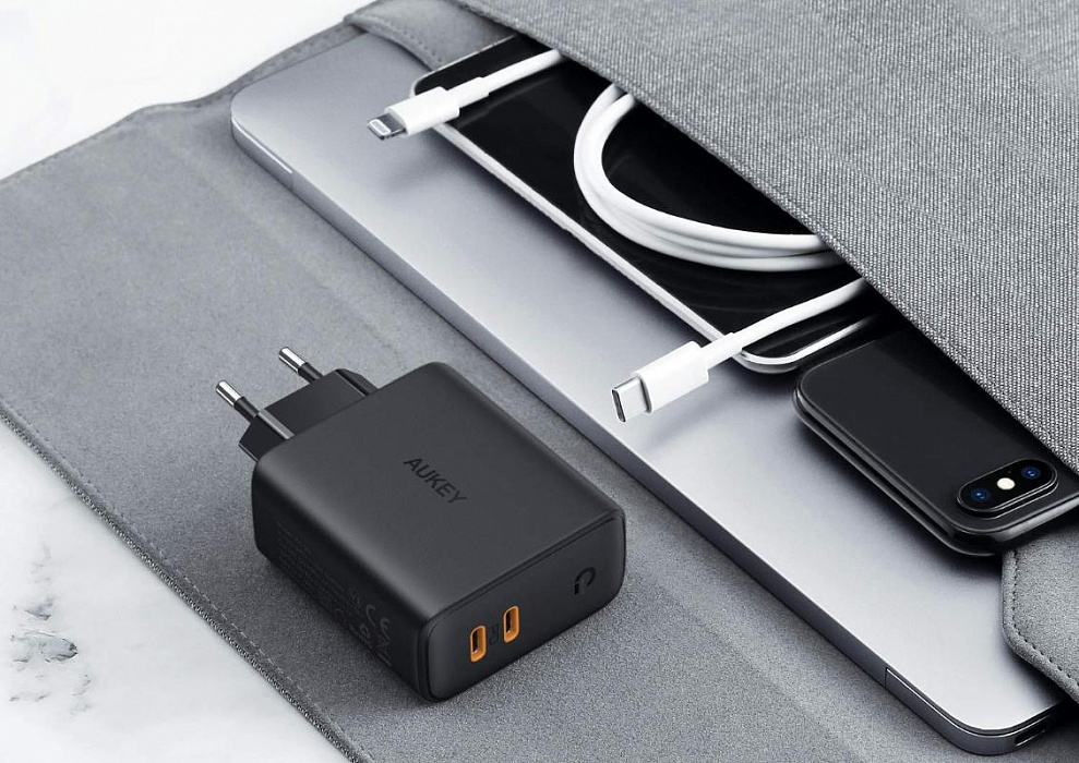 Сетевое зарядное устройство Aukey Dual-Port 36W PD Wall Charger with Dynamic Detect (Black) купить в интернет-магазине icover