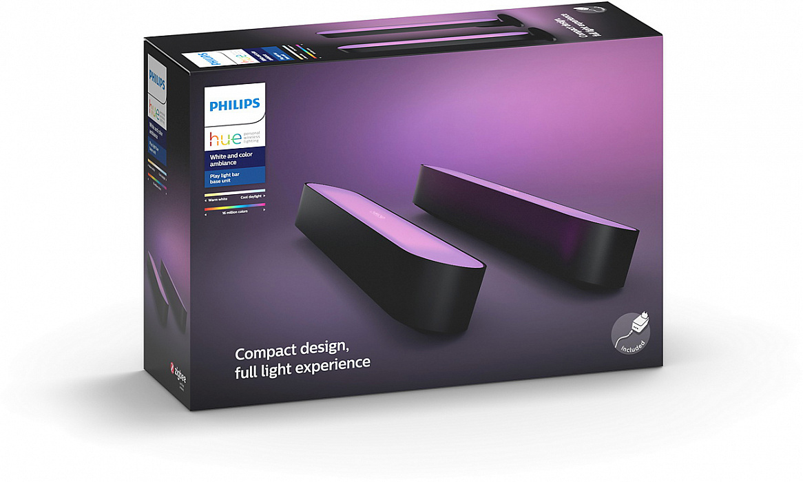 Комплект умных светодиодных ламп Philips Hue Play 2 шт (Black) купить в интернет-магазине icover
