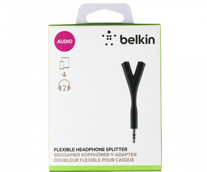 Адаптер-разветвитель Belkin Headphone Splitter 3.5mm AV10093bt (Black) купить в интернет-магазине icover