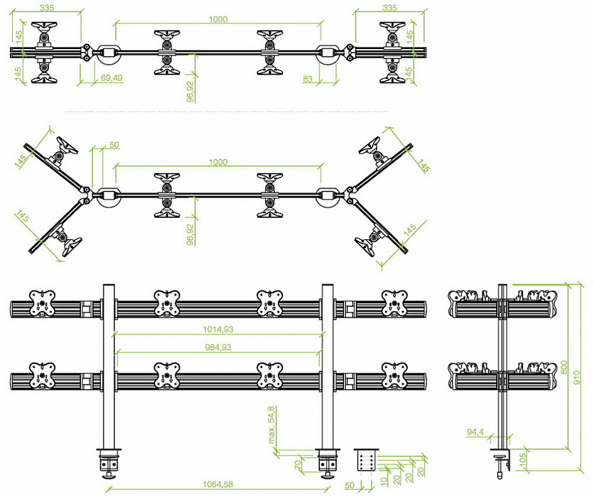 Кронштейн ErgoFount TBBS-1600WC для 16 мониторов 24" (Steel) купить в интернет-магазине icover