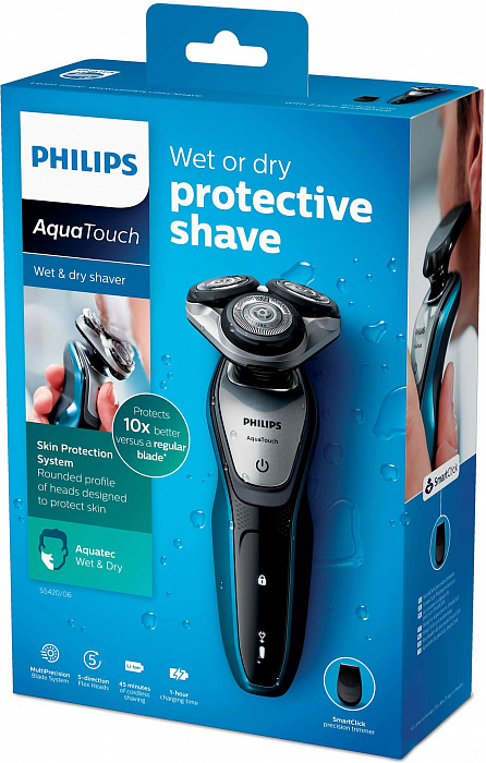 Philips AquaTouch Shaver Series 5000 (S5420/06) - электробритва (Blue/Black) купить в интернет-магазине icover