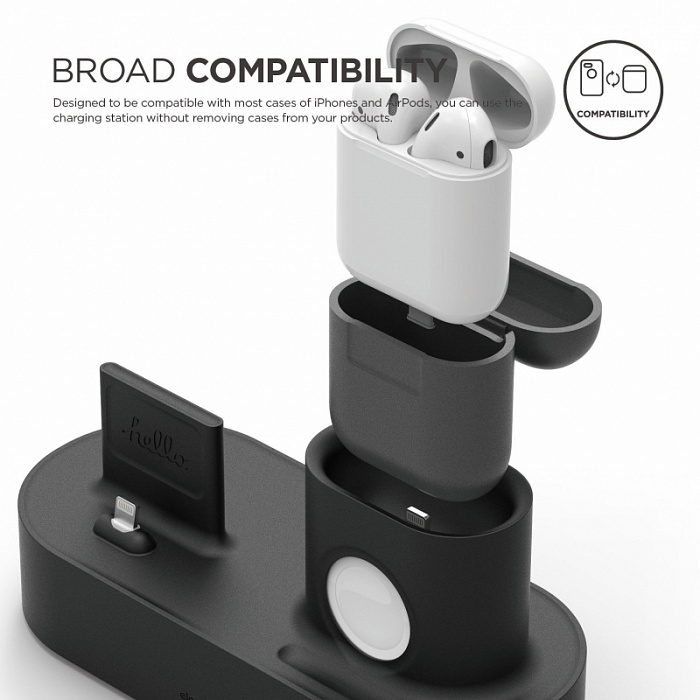 Док-станция Elago Charging Hub 3 in 1 (EST-TRIO-BK) для устройств Apple (Black) купить в интернет-магазине icover