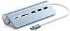 USB-концентратор Satechi Aluminum USB 3.0 Hub & Card Reader ST-TCHCRB (Blue) купить в интернет-магазине icover