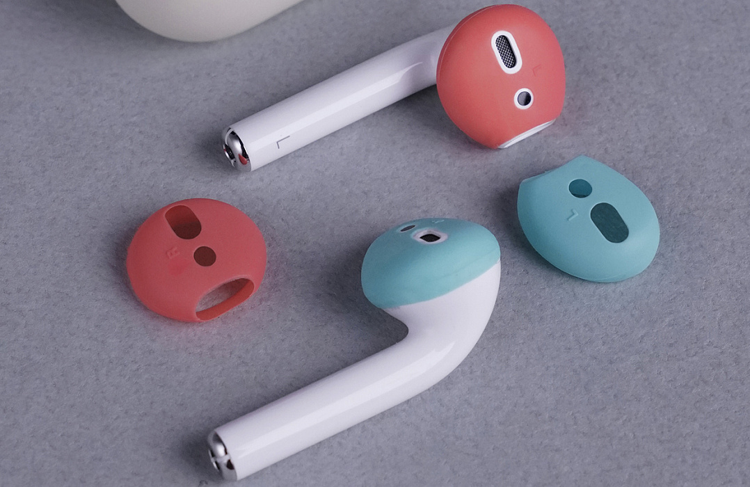 Держатель Elago Secure Fit (EAP-PADSM-IROCBL) для наушников Apple AirPods (Italian Rose/Coral Blue) купить в интернет-магазине icover