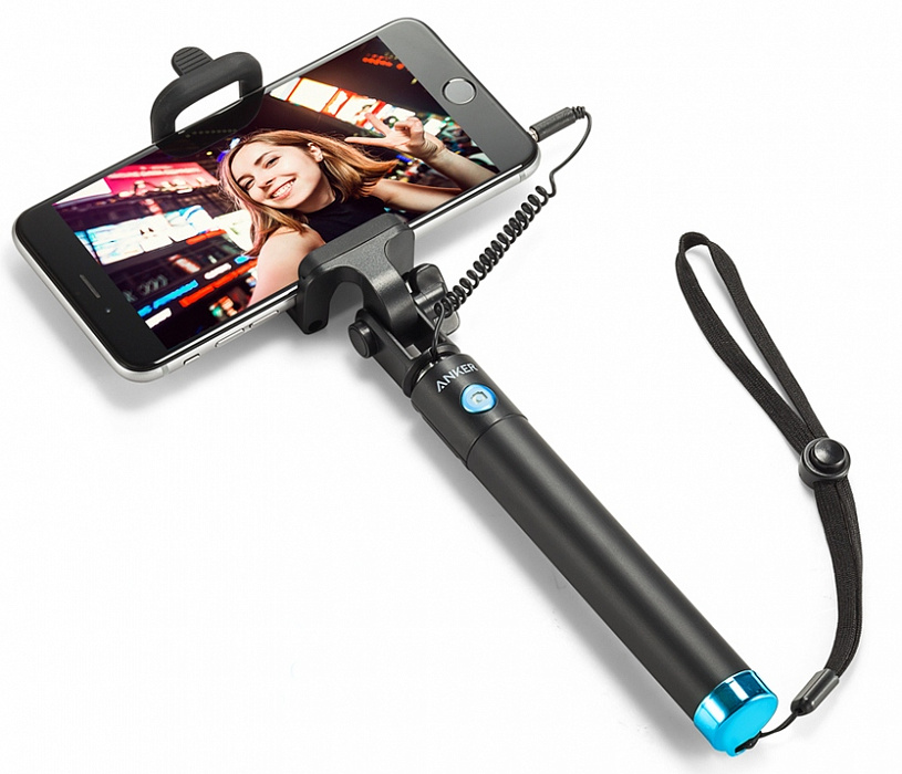 Anker Selfie Stick (A71600J1) - монопод селфи палка (Black/Blue) купить в интернет-магазине icover