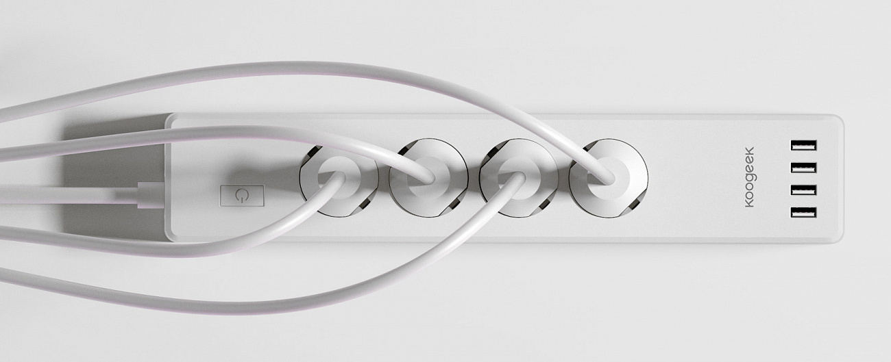 Умный сетевой фильтр Koogeek Wi-Fi Smart Power Strip Surge Protector KLOE4 (White) купить в интернет-магазине icover