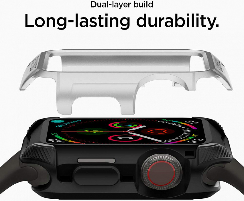 Чехол Spigen Tough Armor (062CS24478) для Apple Watch series SE/6/4 44mm (Silver) купить в интернет-магазине icover