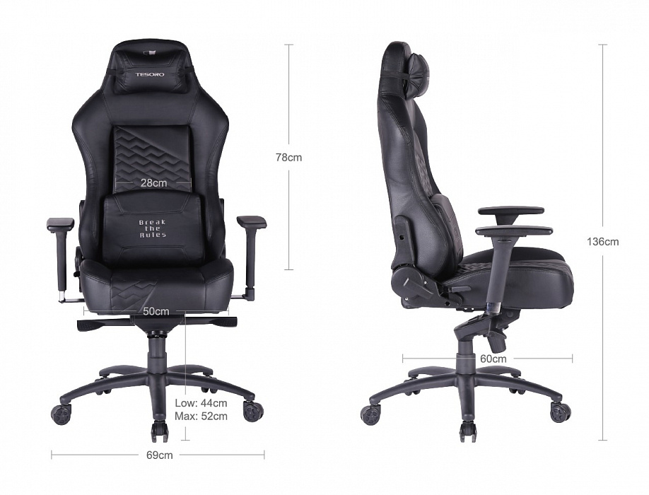 Геймерское кресло Tesoro Zone Evolution F730 (Black) купить в интернет-магазине icover