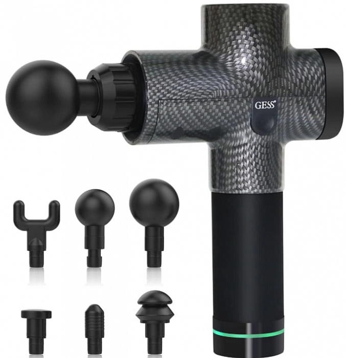 Перкуссионный массажер GESS Revolver (Black) купить в интернет-магазине icover