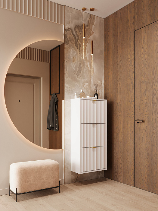 Тумба для обуви RIDBERG LUGANO 3Я (White/Gold) купить в интернет-магазине icover