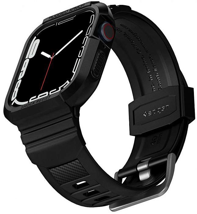 Чехол Spigen Rugged Armor Pro (ACS00546) для Apple Watch series 7/SE/6/5/4 41mm/40mm (Black) купить в интернет-магазине icover