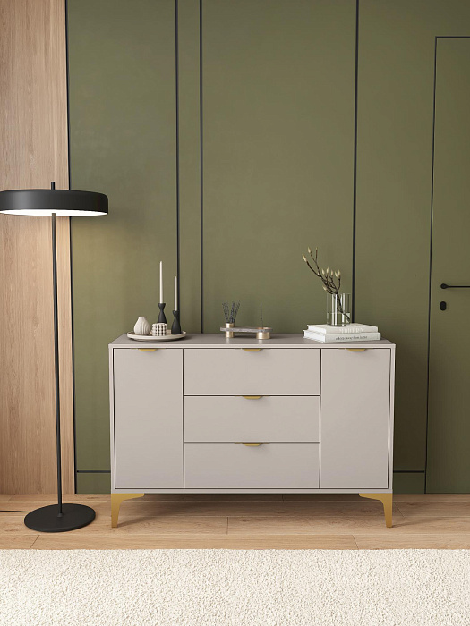 Комод Ridberg OKAYAMA 2Д/3Я (Cashmire/Gold) купить в интернет-магазине icover