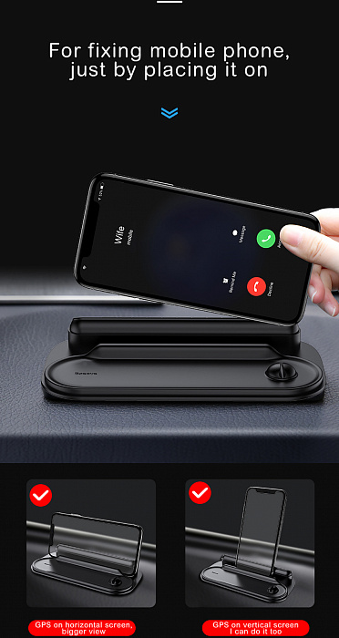 Парковочная карта с держателем для телефона Baseus Horizon Silicone Parking Number Card Bracket ACNUM-PM09 (Red) купить в интернет-магазине icover