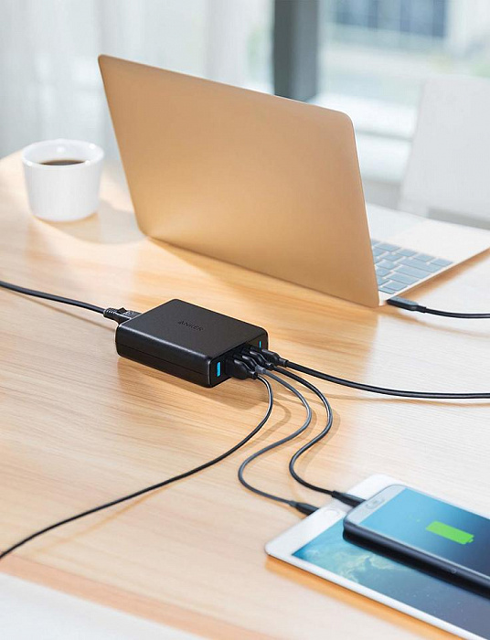 Сетевое зарядное устройство Anker PowerPort I PD A2056311 with 1 PD and 4 PIQ (Black) купить в интернет-магазине icover