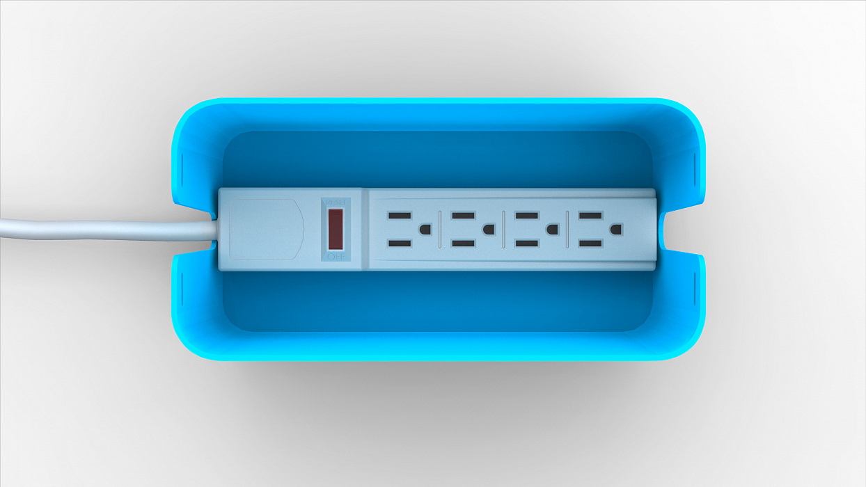 Бокс для сетевого фильтра Bluelounge CableBox Mini BLUCBM-BLU (Blue) купить в интернет-магазине icover