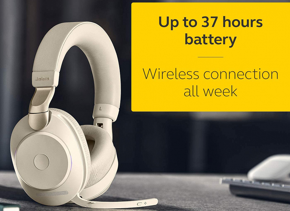 Гарнитура Jabra Evolve2 85 Link380c MS Stereo 28599-999-898 (Beige) купить в интернет-магазине icover
