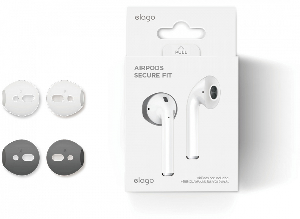 Держатель Elago Secure Fit (EAP-PADSM-DGYWH) для наушников Apple AirPods (Dark Grey/White) купить в интернет-магазине icover