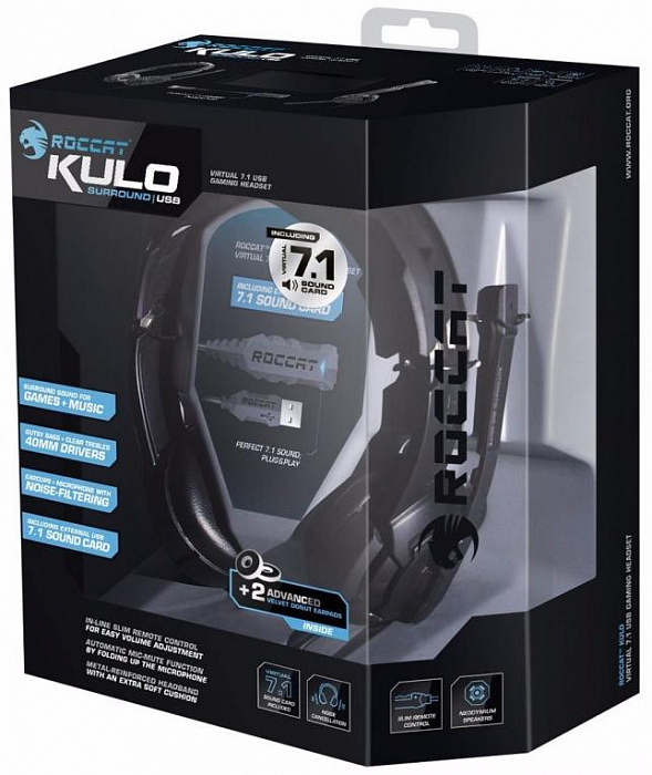 Roccat Kulo 7.1 USB (ROC-14-702) - игровая гарнитура (Black) купить в интернет-магазине icover
