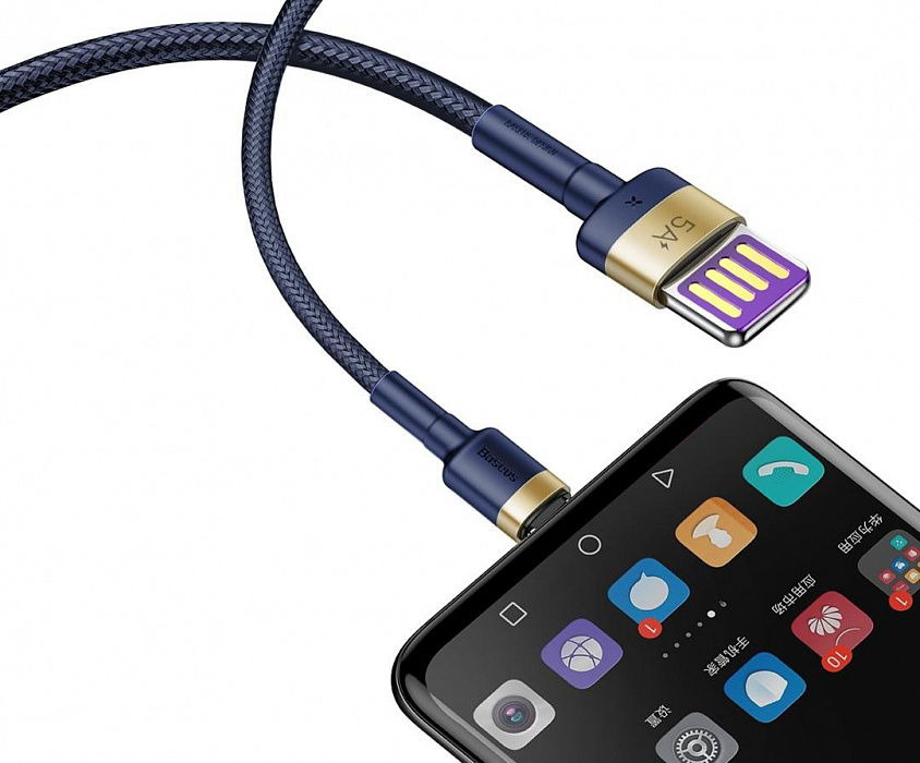 Кабель Baseus Cafule HW (CATKLF-PV3) USB/USB Type C 1m (Gold/Blue) купить в интернет-магазине icover