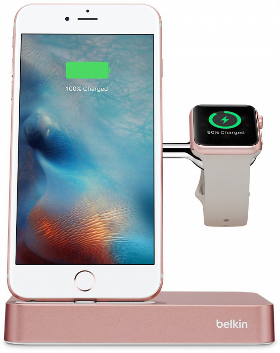 Belkin Valet Charge Dock - док-станция для iPhone и Apple Watch (Rose Gold) купить в интернет-магазине icover