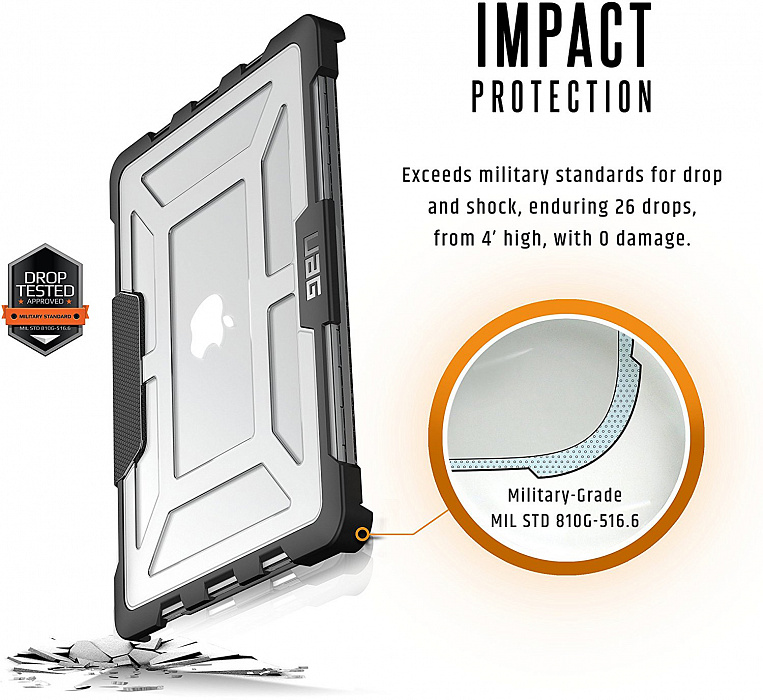 Защитный чехол UAG Rugged (MBP13-4G-L-IC) для MacBook Pro 13" 2016-2019 (Ice) купить в интернет-магазине icover