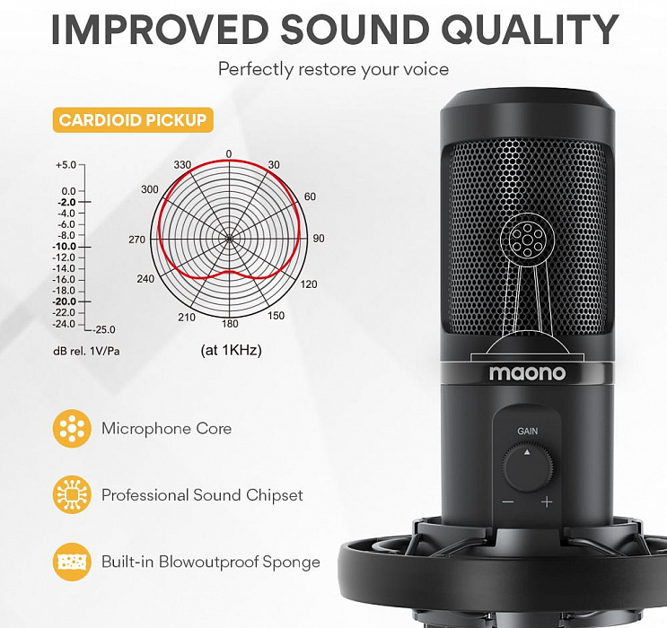 Микрофон Maono AU-PM461S (Black) купить в интернет-магазине icover