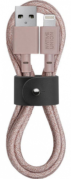 Кабель для iPod, iPhone, iPad Native Union Belt Cable (BELT-KV-L-ROSE-2) USB to Lightning 1.2m (Pink) купить в интернет-магазине icover