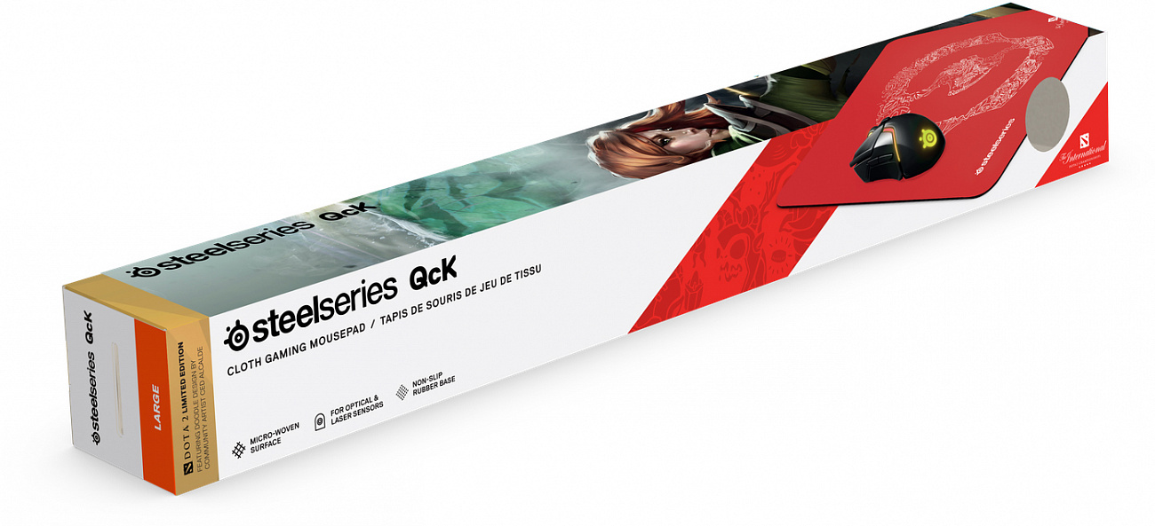 Коврик для мыши Steelseries QcK Large Dota 2 Edition (Red) купить в интернет-магазине icover