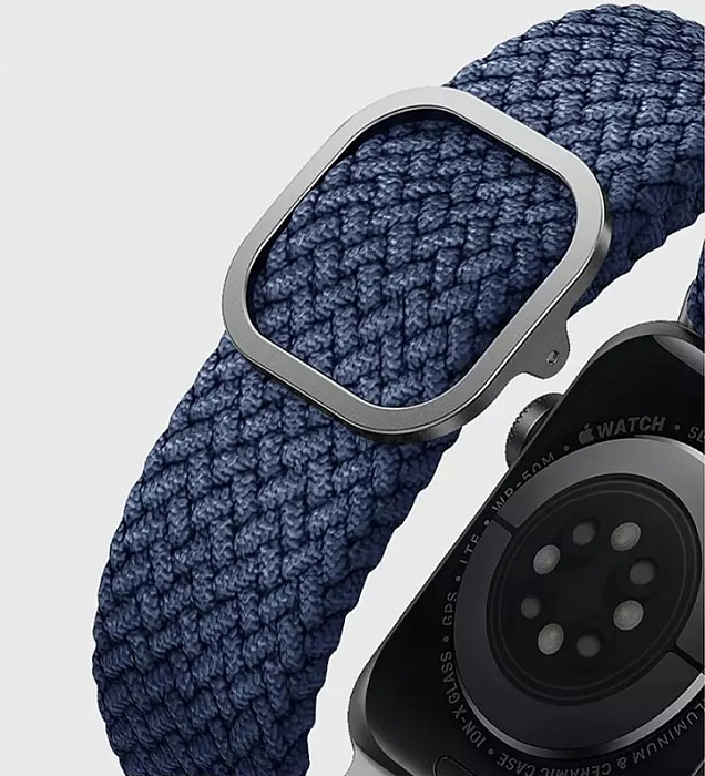 Ремешок Uniq Aspen Strap Braided (44MM-ASPOBLU) для Apple Watch 45/44/42 mm (Blue) купить в интернет-магазине icover