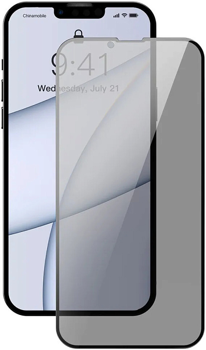 Защитное стекло Baseus Curved Crack-resistant Anti-spy 0.23 (SGQP020401) для iPhone 13/13 Pro (Black) купить в интернет-магазине icover