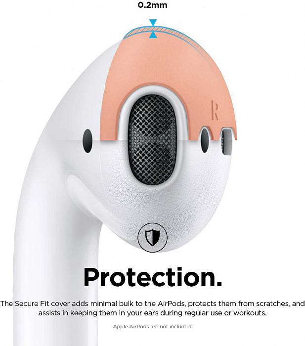 Держатель Elago Secure Fit (EAP-PADSM-JINP) для наушников Apple AirPods (Jean Indigo/Peach) купить в интернет-магазине icover