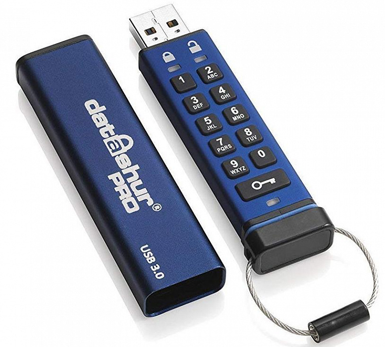 Защищенный флеш-накопитель iStorage DatAshur PRO 4Gb (Blue) купить в интернет-магазине icover