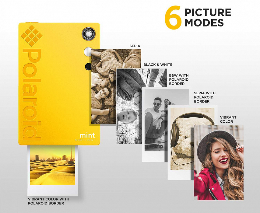 Моментальная фотокамера Polaroid Mint POLSP02Y (Yellow) купить в интернет-магазине icover
