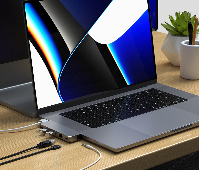 USB-концентратор Satechi USB-C Pro Hub Mini ST-UCPHMIM для MacBook Pro 2021 (Space Grey) купить в интернет-магазине icover