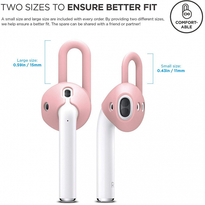 Держатель Elago Earhooks (EAP-PAD-LPK) для наушников Apple AirPods (Pink) купить в интернет-магазине icover