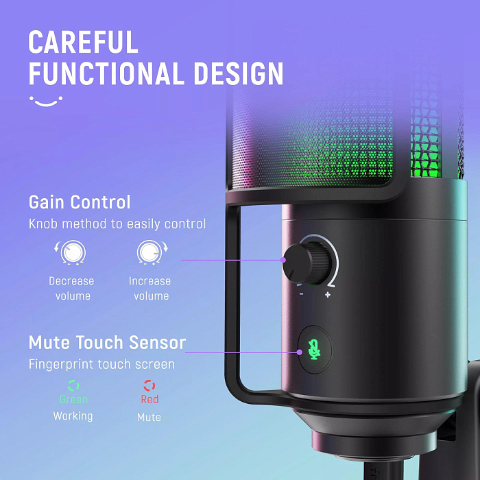 Конденсаторный студийный USB-микрофон Fifine K669 PRO3 (Black) купить в интернет-магазине icover