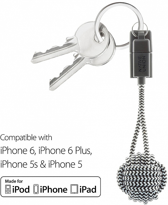 Кабель для iPod, iPhone, iPad Native Union KEY USB-Lightning Cable (Zebra) купить в интернет-магазине icover