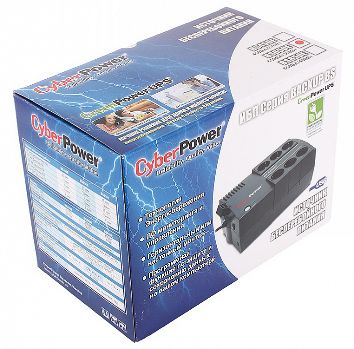 CyberPower BS650E - источник бесперебойного питания (Black) купить в интернет-магазине icover