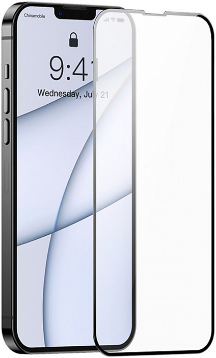 Защитное стекло Baseus Curved Crack-resistant edges 0.23 (SGQP020201) для iPhone 13 Pro Max (Black) купить в интернет-магазине icover