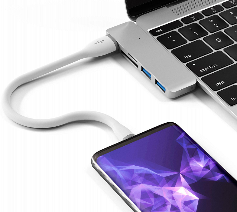 Кабель Satechi Flexible (ST-FCC10W) USB-A to USB-C 25 см (White) купить в интернет-магазине icover