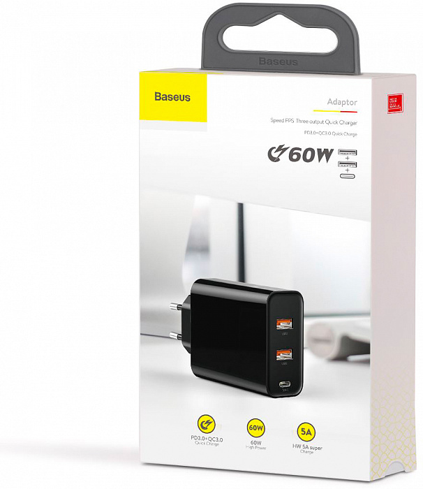 Сетевое зарядное устройство Baseus Speed PPS Quick Charger Type C CCFS-G01 (Black) купить в интернет-магазине icover